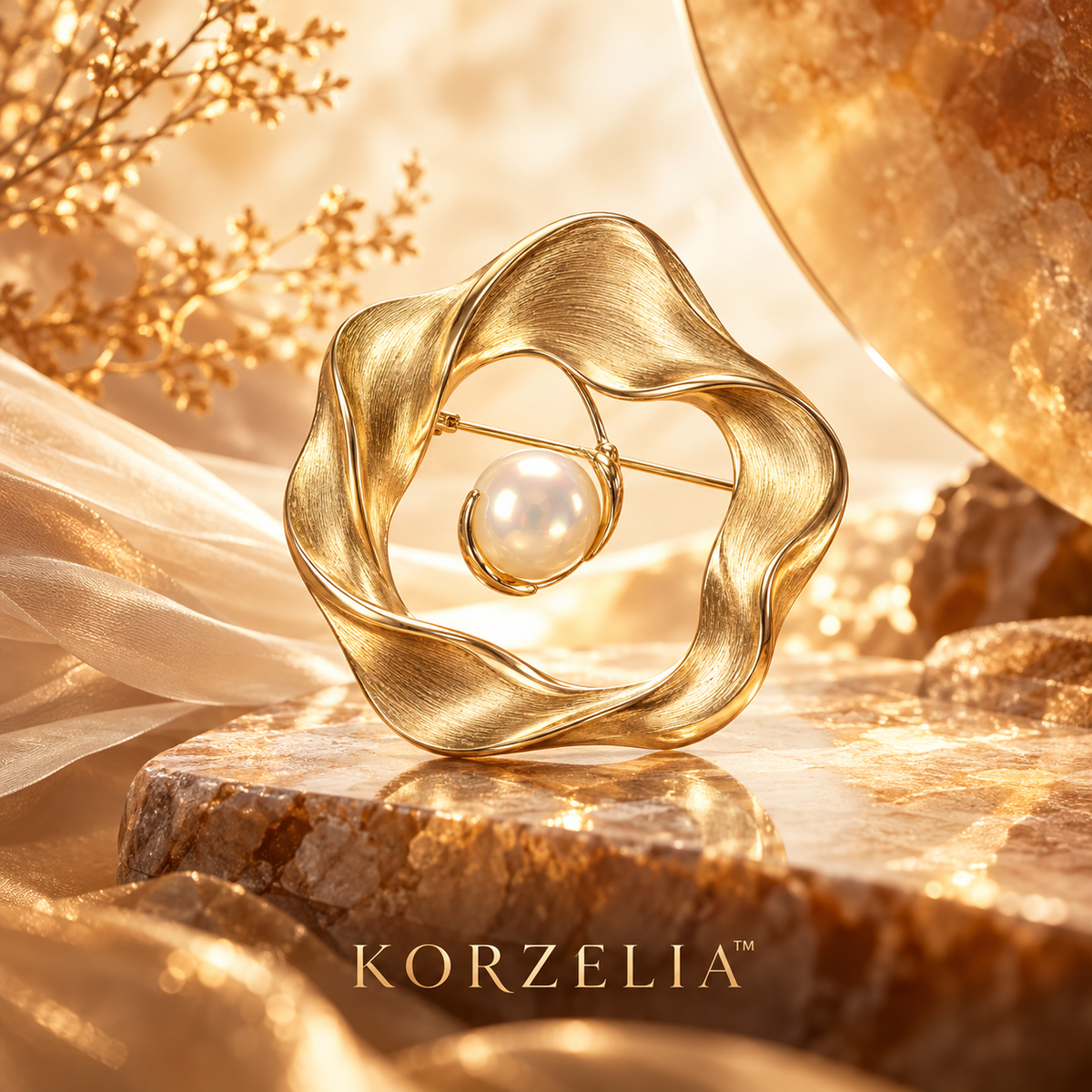 KORZELIA™ Orlena Halo Brooch